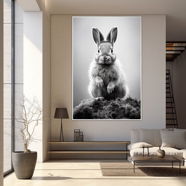 Black and White Rabbit Painting